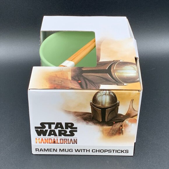 Star Wars Mandalorian Ramen Mug Chopsticks Hungry Baby Yoda Design 24oz - Picture 4 of 4